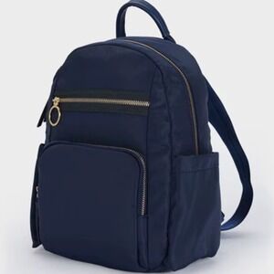 Parfois Blue Nylon Travel School Casual Lightweight Minimalist Backpack Unisex